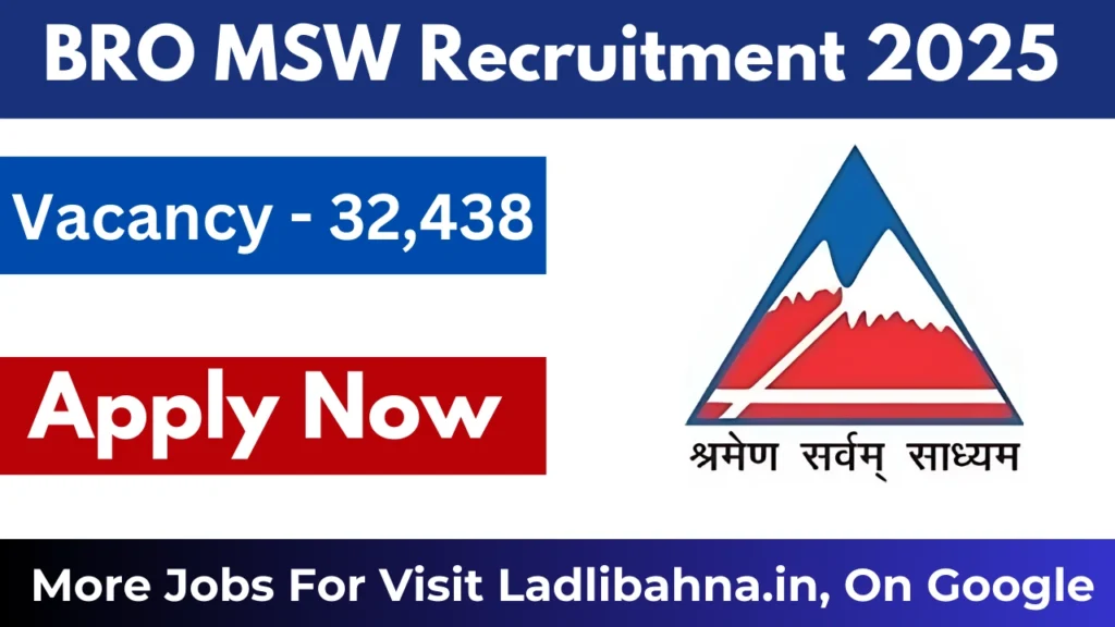 BRO MSW Recruitment 2025