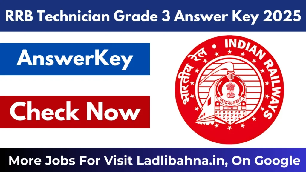 RRB Technician Grade 3 Answer Key 2025