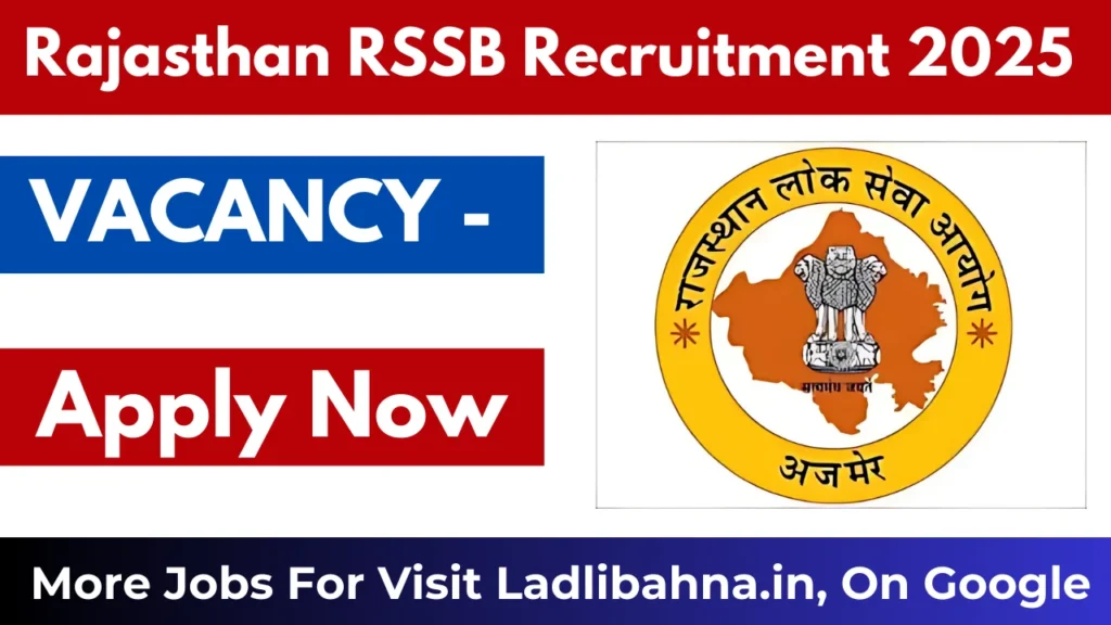 Rajasthan RSSB Recruitment 2025